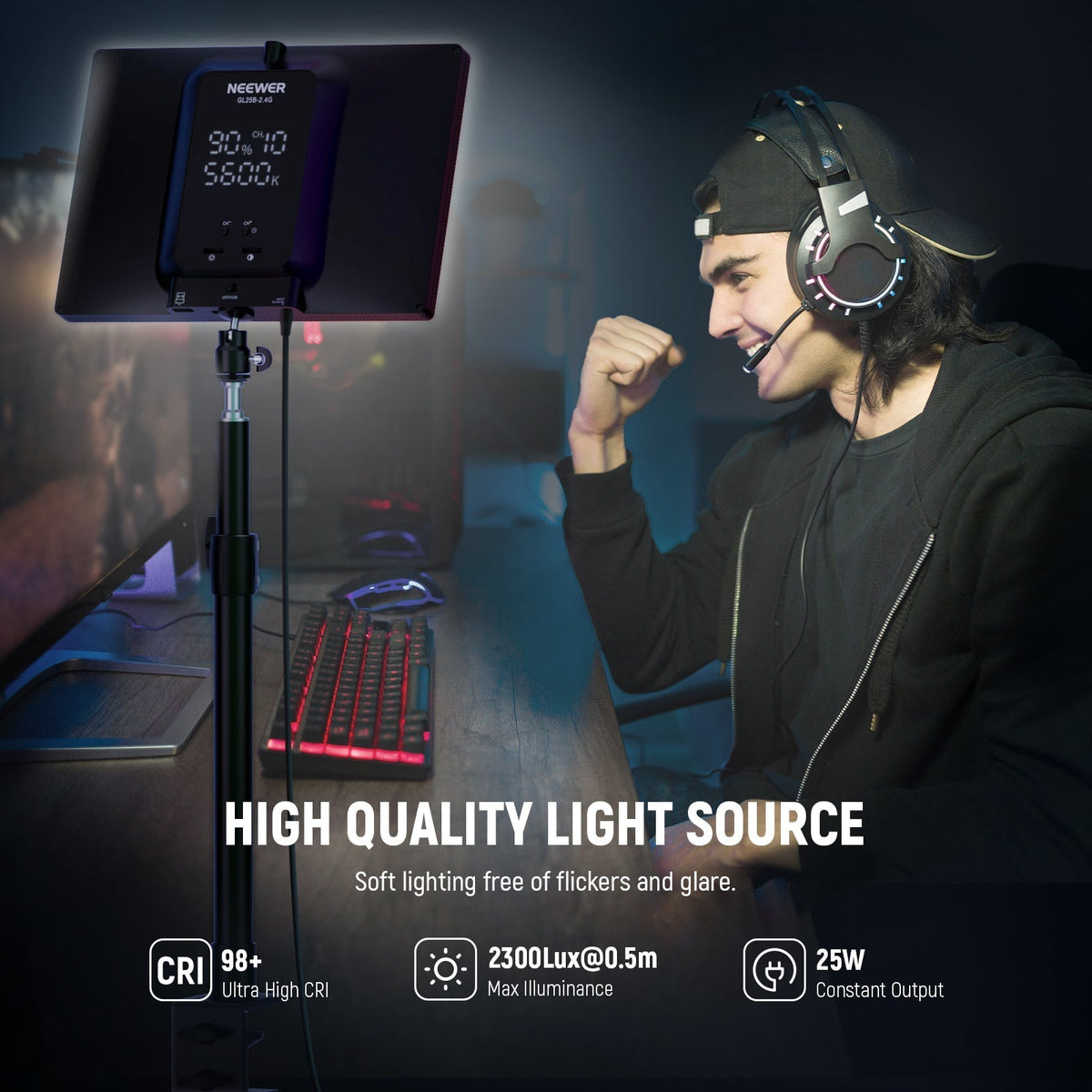 NEEWER GL25B 12.9" Streaming Key Light