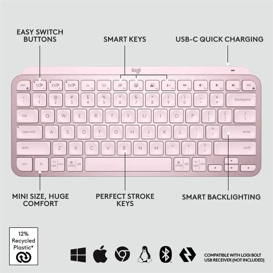Logitech MX Keys Mini Wireless Illuminated Bluetooth Keyboard