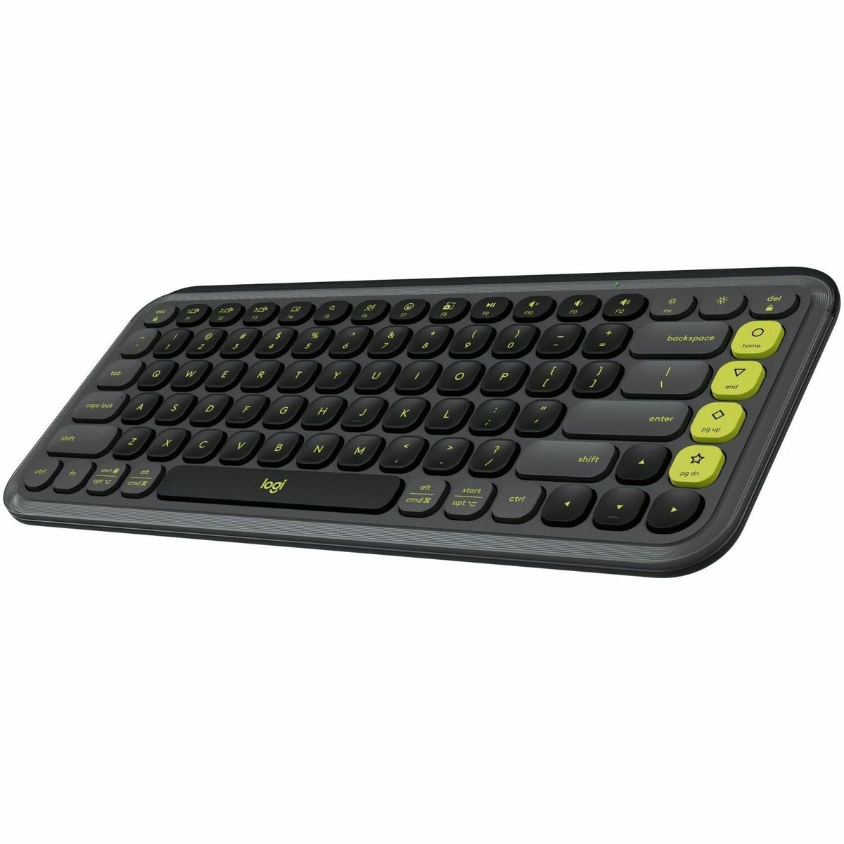 Logitech POP ICON KEYS Wireless Bluetooth Keyboard, Comfortable Typing, Programmable Keys, Easy-Switch Between up to 3 Devices (Graphite & Green) - 920-013143